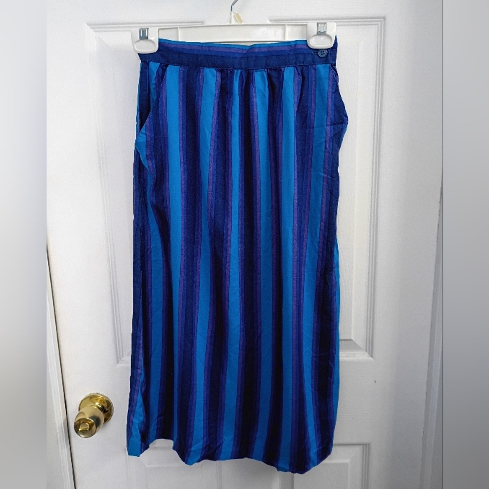Vintage K-mart Striped Blue Skirt Size Small
